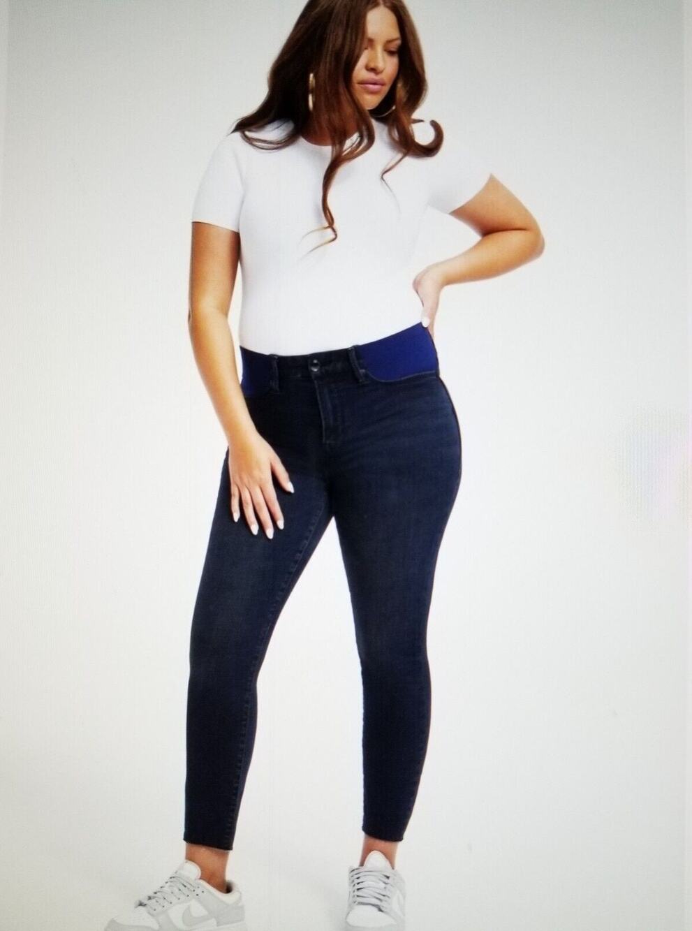 Good American Good Waist Crop Maternity Skinny Jeans Size 4/27 NWT